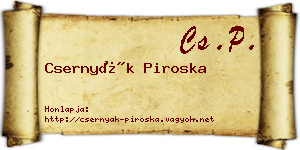 Csernyák Piroska névjegykártya